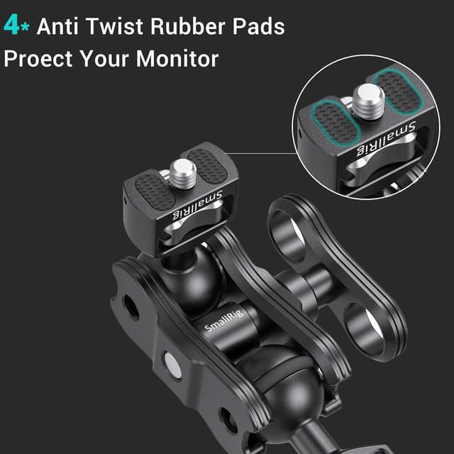 Detalle de SmallRig Articulating Arm 2070B mit doppeltem 360°-Kugelkopf und 1/4-Zoll-Schraubadapter