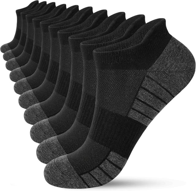Detalle de HIYATO 10 Paar Sneaker Socken (Herren & Damen) – atmungsaktive Kurz- und Laufsocken aus Baumwolle