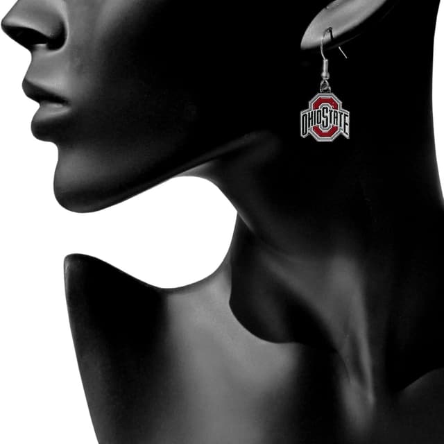 Detalle 2 de NCAA Siskiyou Sports Ohio State Buckeyes Dangle Earrings (Team Color) — Women’s Fan Jewelry