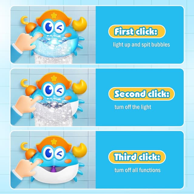 Detalle de Light-Up Baby Bath Bubble Machine Bath Toy with Colourful RGB LED Lights (Ages 1–8)