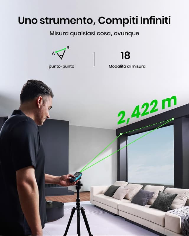 Detalle de Mileseey S50 misuratore laser 120 m