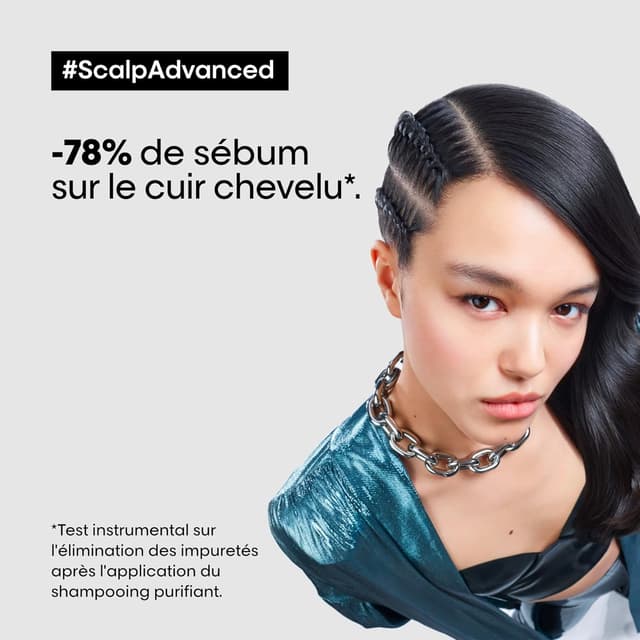 Detalle 2 de L’Oréal Professionnel Paris Scalp Advanced Anti-Oiliness Shampoo (500 ml) – gegen fettige Ansätze