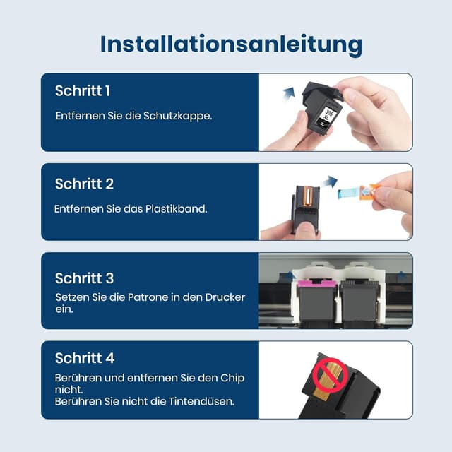 Detalle de 305XL Schwarz Druckerpatronen Ersatz (2er Schwarz) für HP 305XL – kompatibel für DeskJet & Envy