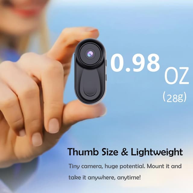 Detalle de Zeerkeer Magnetic Mini Body Camera (64G TF, 1080P, 120° wide-angle) with 360° back clip