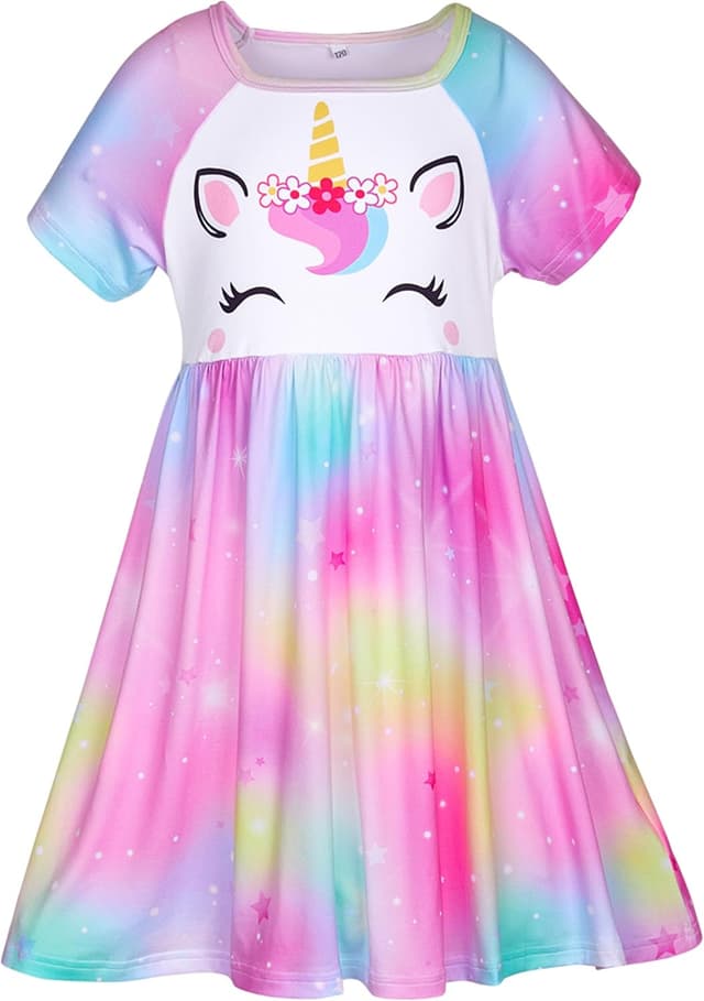 Detalle de ICOSY Girls Nightgown Unicorn Dress 3T