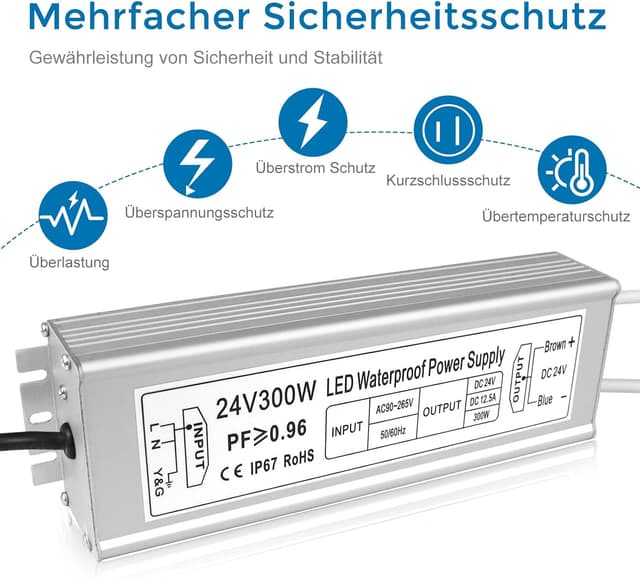 Detalle 2 de inShareplus LED Trafo 24V 300 W IP67