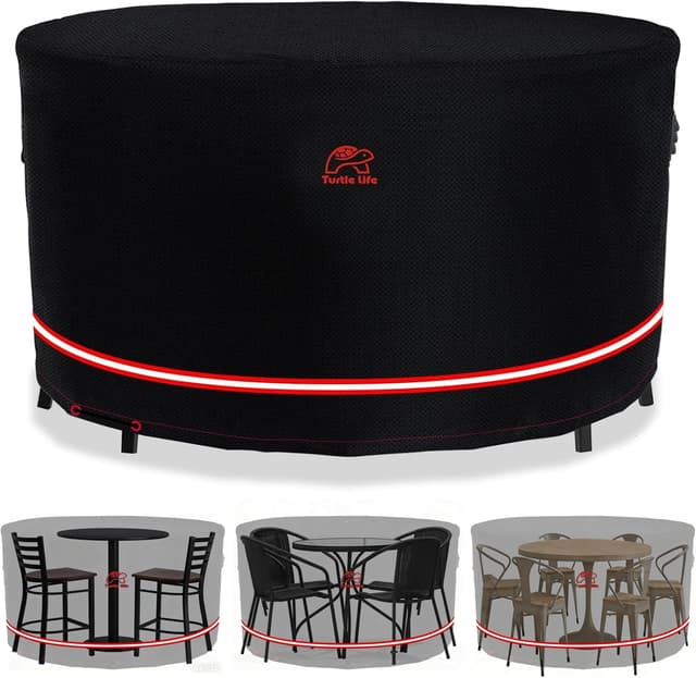 Detalle de Turtle Life round garden table cover 250 cm