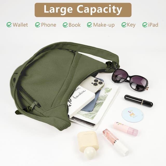 Thumbnail 3 de Aucuu Sac à Bandoulière Grand Velours Côtelé