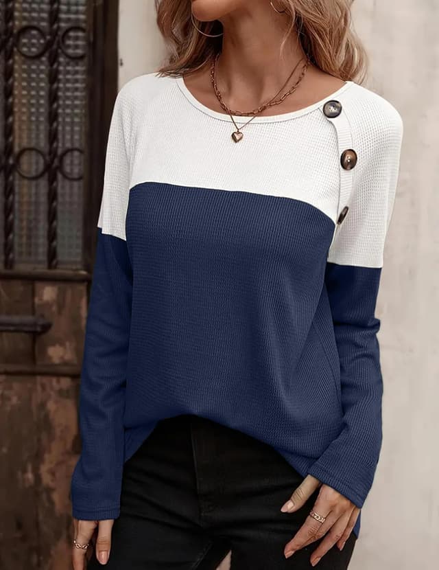 Detalle 2 de Zeagoo t-shirt manches longues col rond