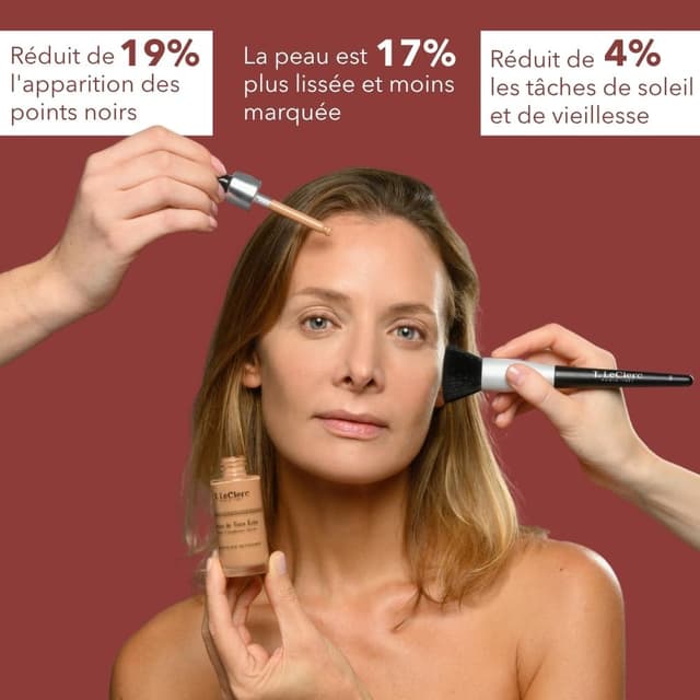 Detalle 2 de T. LeClerc Sérum Teinté Éclat Anti-Âge effet seconde peau N°11 Pécan – Fluide à l’acide hyaluronique