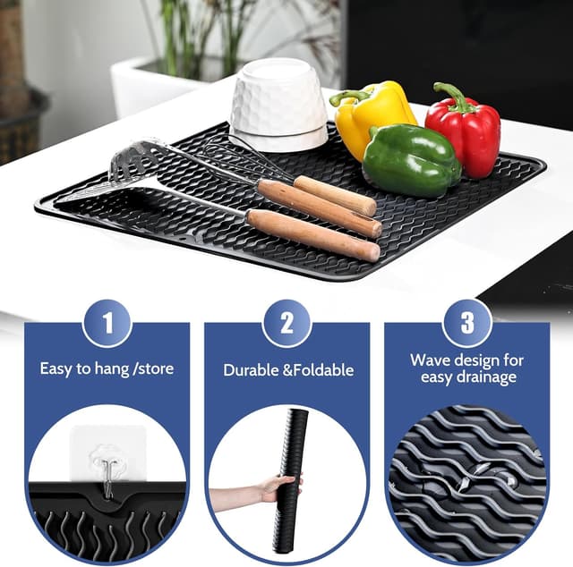 Detalle 2 de KitchenRaku Abtropfmatte 40x30 cm Silikon