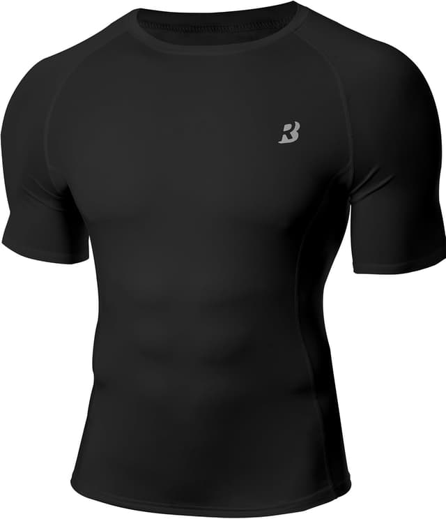 Detalle de Roadbox Compression Shirt for Men Short Sleeve — Cool-Dry Athletic Base Layer