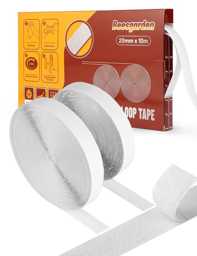 Detalle de Beesgarden Heavy Duty Hook and Loop Adhesive Tape (20mm x 10m) with Dispenser