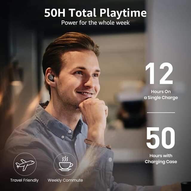 Detalle 2 de TOZO T6 Wireless earbuds 50H battery life