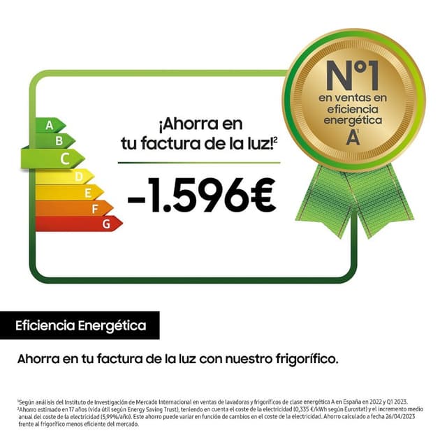 Detalle 2 de Samsung RB34C600CSA Frigorífico Combi acero inoxidable 340 L