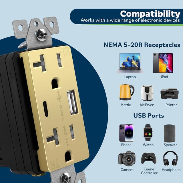 Thumbnail 2 de TOPGREENER TU22036AC-GDWSI USB Outlet 3.6A 🔌
