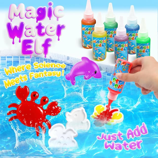 Detalle 2 de Flavery Magic Water Elf Kit squishy maker set with 20 magic gels and 24 shape moulds
