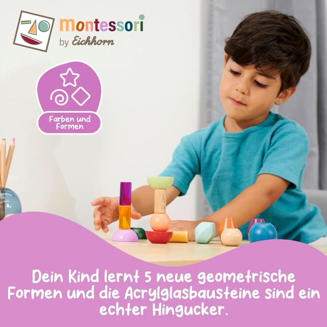 Thumbnail 3 de Eichhorn Montessori 16 Stapel-Perlen Holzset