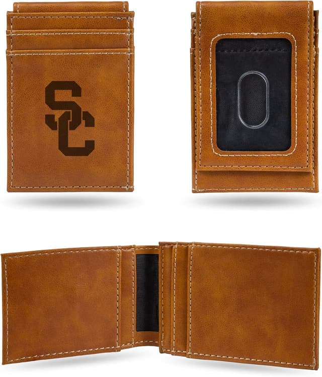 Detalle de NCAA Laser Engraved Front Pocket Wallet (Laser NCAA Logo) — Slim, Magnetic Closure