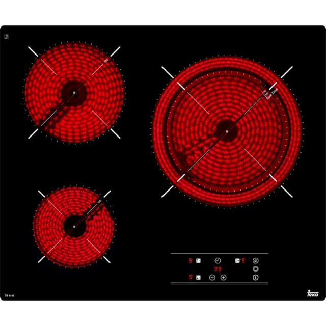 Detalle de Teka TB 6315 Placa vitrocerámica 3 zonas negra