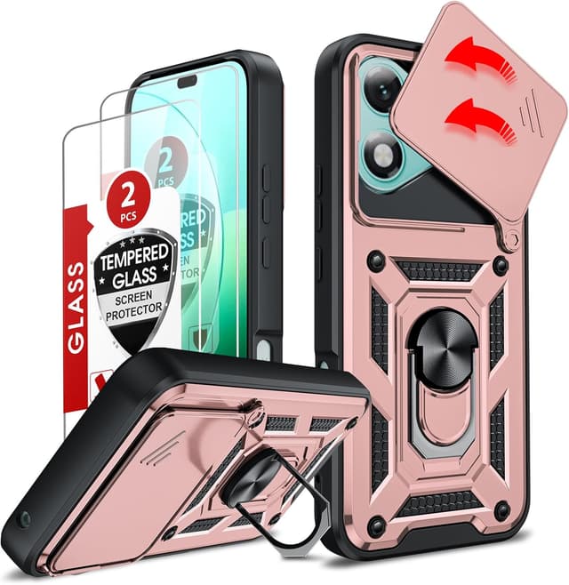 Detalle de LeYi Honor 400 Lite rugged case with camera cover