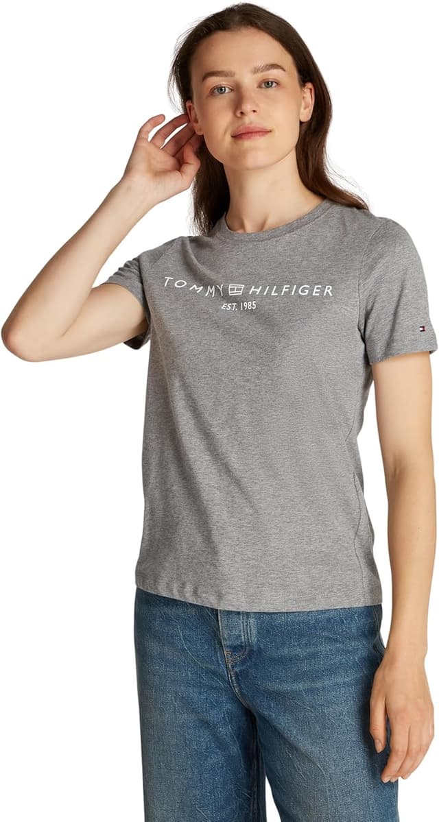 Detalle de Tommy Hilfiger Adaptive T-Shirt manches courtes femme col ras-du-cou logo