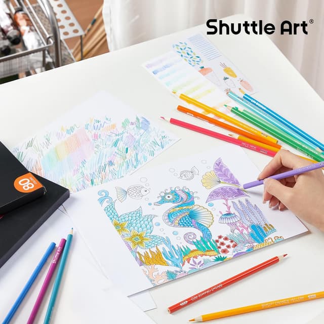 Thumbnail 6 de Shuttle Art Buntstifte Set (80 Farben) – bruchsichere Holzstifte zum Malen & Zeichnen für Kinder, Anfänger und Erwachsene