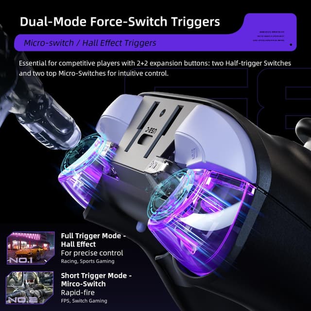 Detalle de Thunderobot G80 Controller PC – RGB-Ladestation, Hall-Joystick & -Trigger, 6-Achsen-Sensor für Windows, Switch, iOS & Android