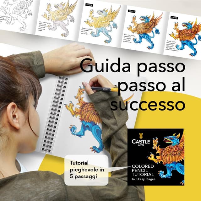 Detalle de Castle Art Supplies set con zip da 72 matite colorate