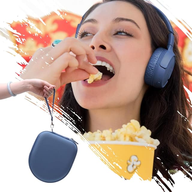 Detalle de XANAD Kopfhörer-Tasche für Sony WH-CH520 (Blue) – Case für kabellose Bluetooth On-Ear Kopfhörer