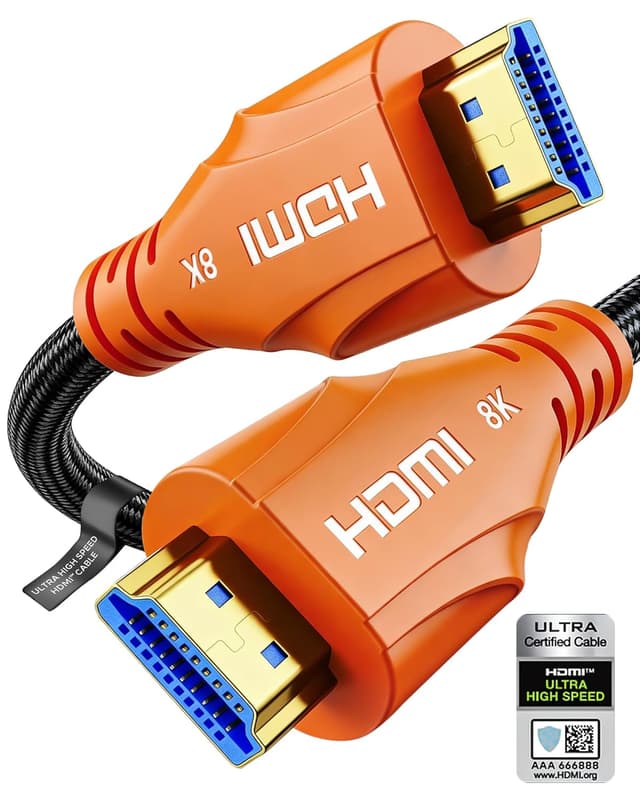 Detalle de Cratree 8K HDMI Cable (10FT) — 48Gbps High-Speed HDMI Cord for 8K 60Hz, 4K 120Hz, HDR/eARC, HDCP 2.2/2.3