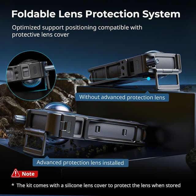 Detalle de SMALLRIG Cage pour Insta360 X5 (5195) : boîtier de protection en alliage d’aluminium avec fixation rapide