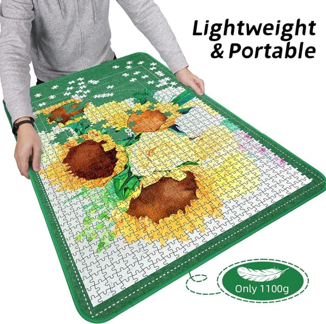 Thumbnail 6 de MOZOOSON faltbares Puzzlebrett für bis zu 1500 Teile – Tragbare Puzzlematte mit Staubschutz & 8 Sortierern