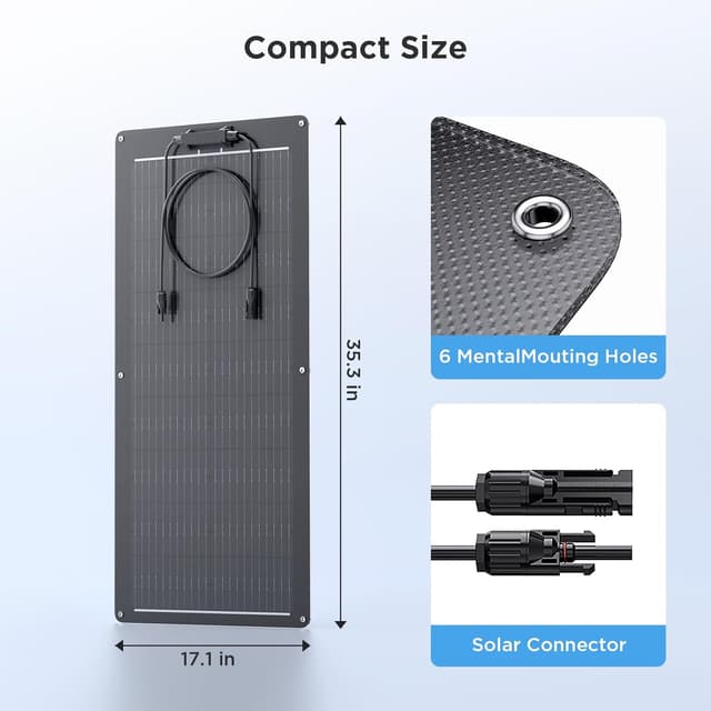 Thumbnail 6 de Callsun 50W Flexible Solar Panel for 12V Systems (ETFE, 240° Bendable)