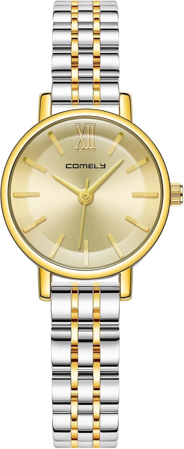 Detalle de CIVO Damen-Uhr klein aus Edelstahl, Analog-Quarz (wasserdicht) – Klassiker für schmale Handgelenke