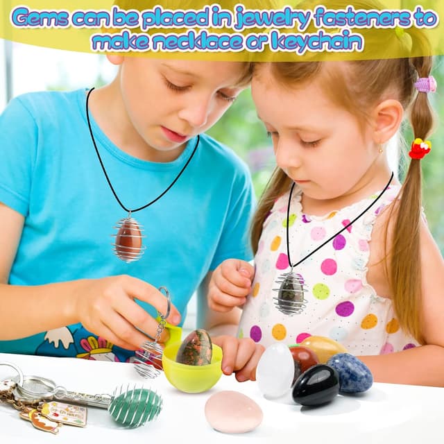 Detalle de Ludmila 12-Pack Gemstone Easter Eggs for Kids (Prefilled Crystal & Rock Eggs)