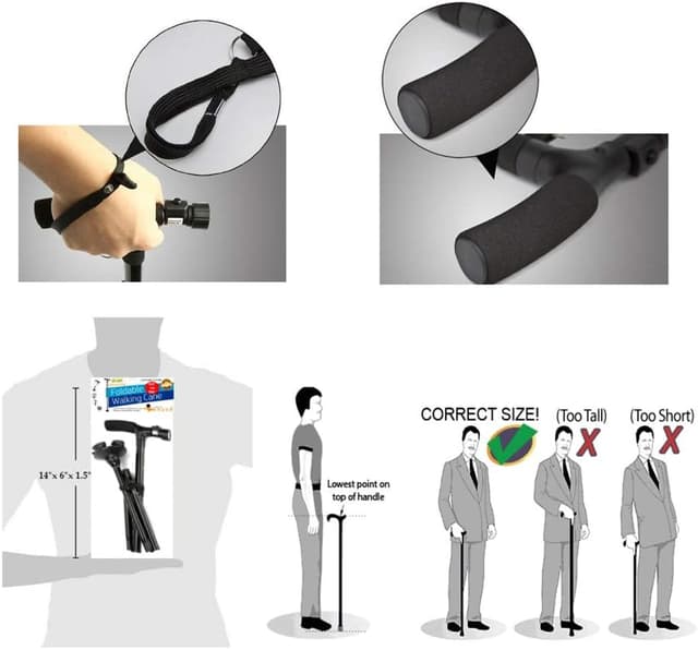 Thumbnail 6 de Folding Cane with LED Light, Adjustable Walking Stick 🚶