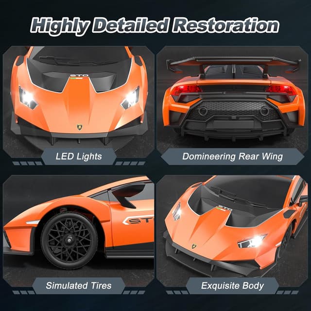 Detalle de Lamborghini RC Drift Car (1:18) 4WD remote control drift car with full-proportional throttle and LED lights