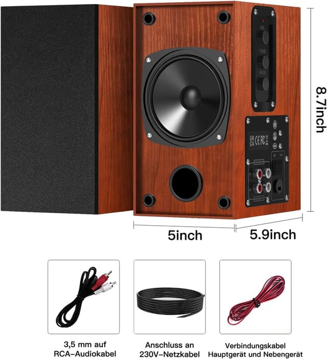 Thumbnail 6 de Elimavi Aktive Regallautsprecher 4" Tieftöner