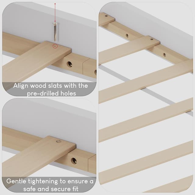 Detalle de Vida Designs Milan 4ft 6 Double Bed frame in white, solid pine with headboard