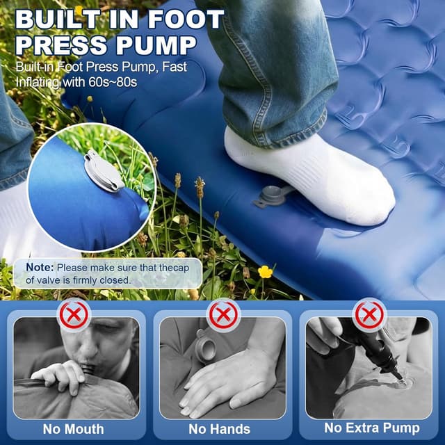 Thumbnail 6 de JATEKA Materassino Campeggio Singolo Gonfiabile Extra Largo 83 cm con cuscino integrato