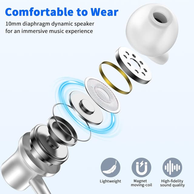 Detalle de 3.5mm Wired Earbuds with Mic, 1.8M Cable