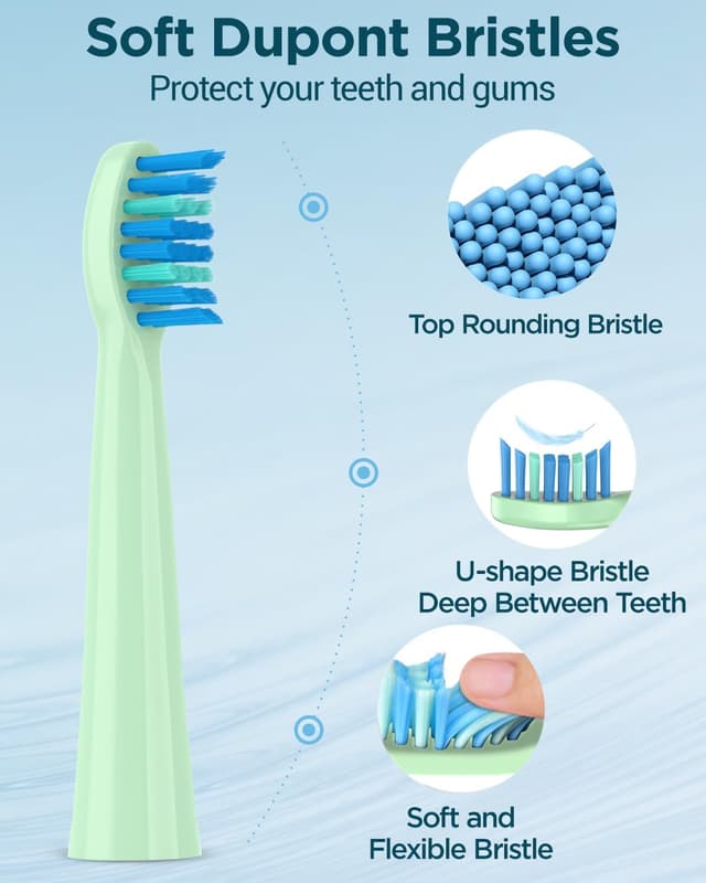 Thumbnail 6 de Brosse à dents électrique rechargeable pour adultes et enfants – 8 têtes, 5 modes, minuteur 2 minutes