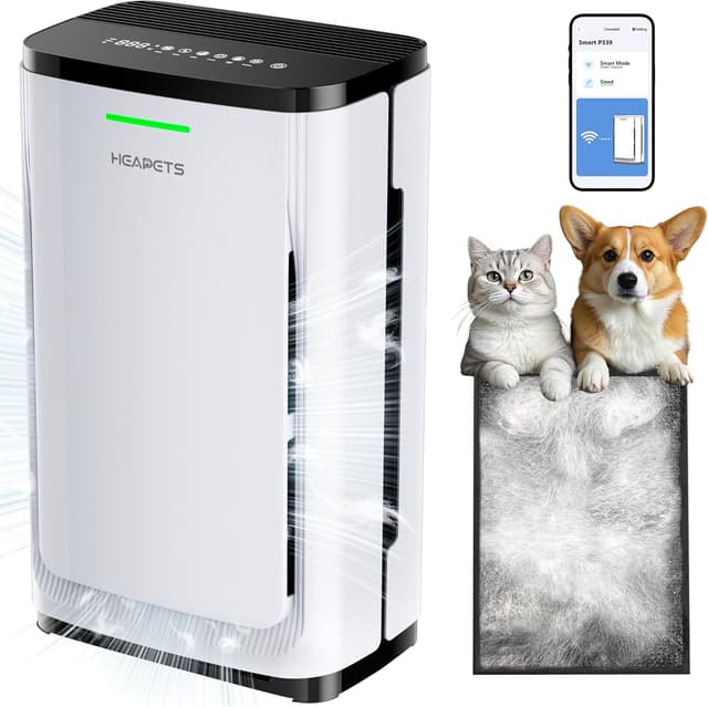 Detalle de Pet Air Purifier P339 for Large Homes (Up to 4,200 sq ft) with H13 HEPA, Carbon Filter, and App