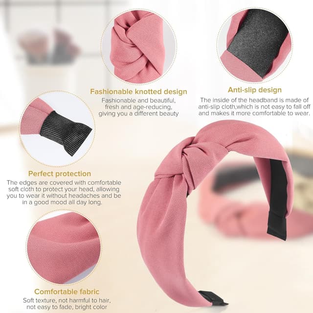 Detalle de DiyJibb Stirnbänder Turban Knot 6er Set