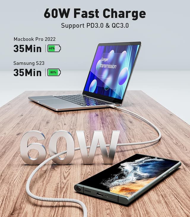 Detalle de Txtcu USB C to USB C Cable 4M 60W