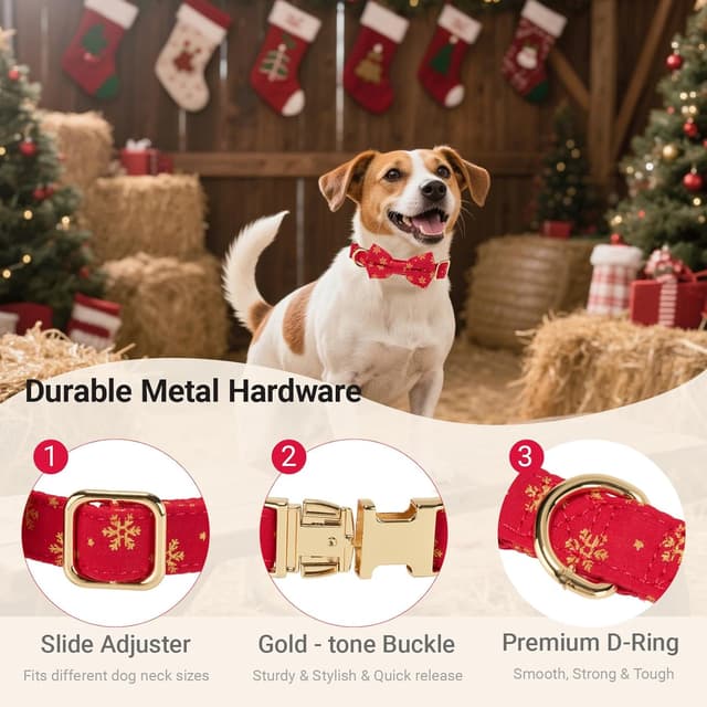 Thumbnail 2 de Petiry Christmas Dog Collar with Bow Tie