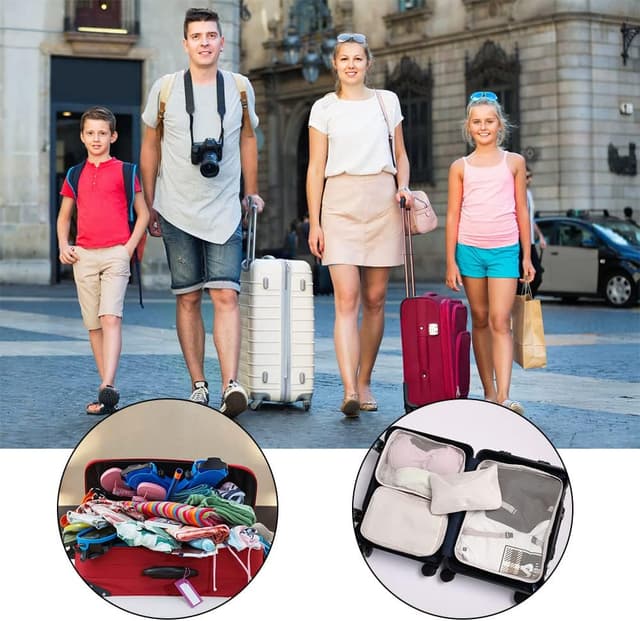 Thumbnail 6 de OSDUE Organizer Valigia da viaggio 9 pezzi con sistema a cubi e sacche beige