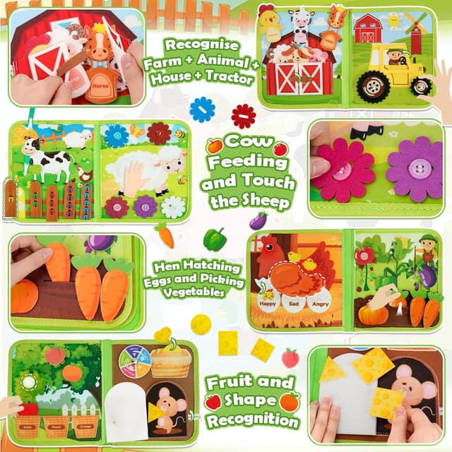 Detalle de Montessori busy farm book for toddlers