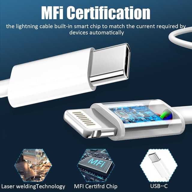 Detalle 2 de iPhone 14 Charger 20W USB‑C with 10ft Lightning Cable